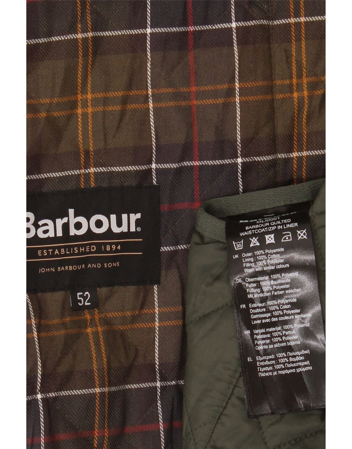 Barbour Mens Quilted Gilet Size 52 Large Green Polyamide