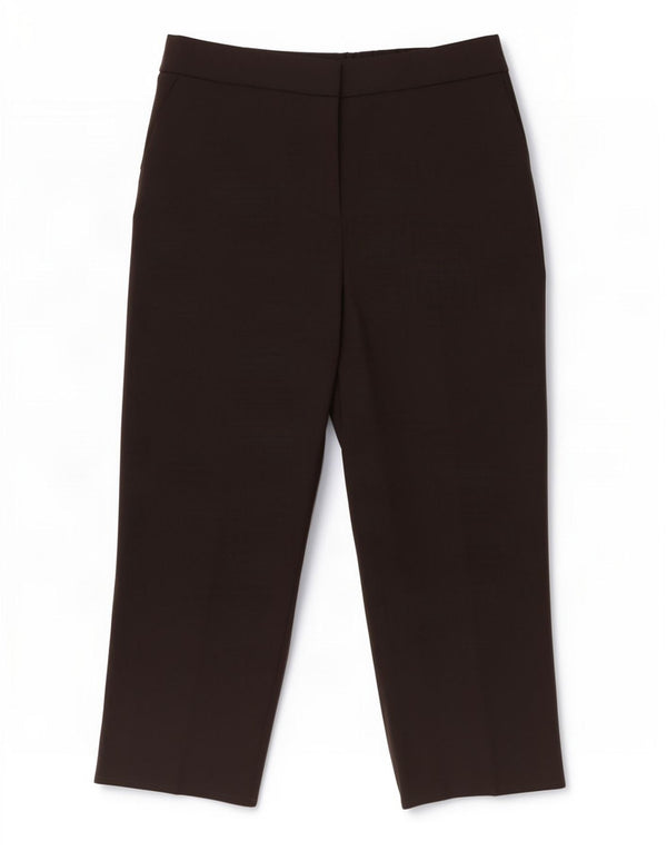 Marks & Spencer Womens Straight Cropped Trousers UK 10 Small W28 L23 Black