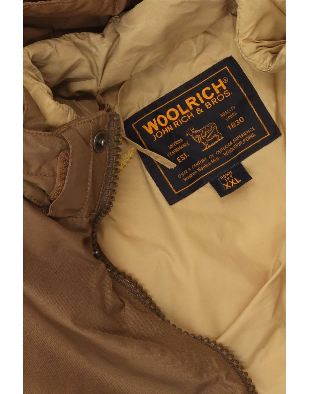Woolrich Mens Hooded Parka Jacket UK 44 2XL Brown