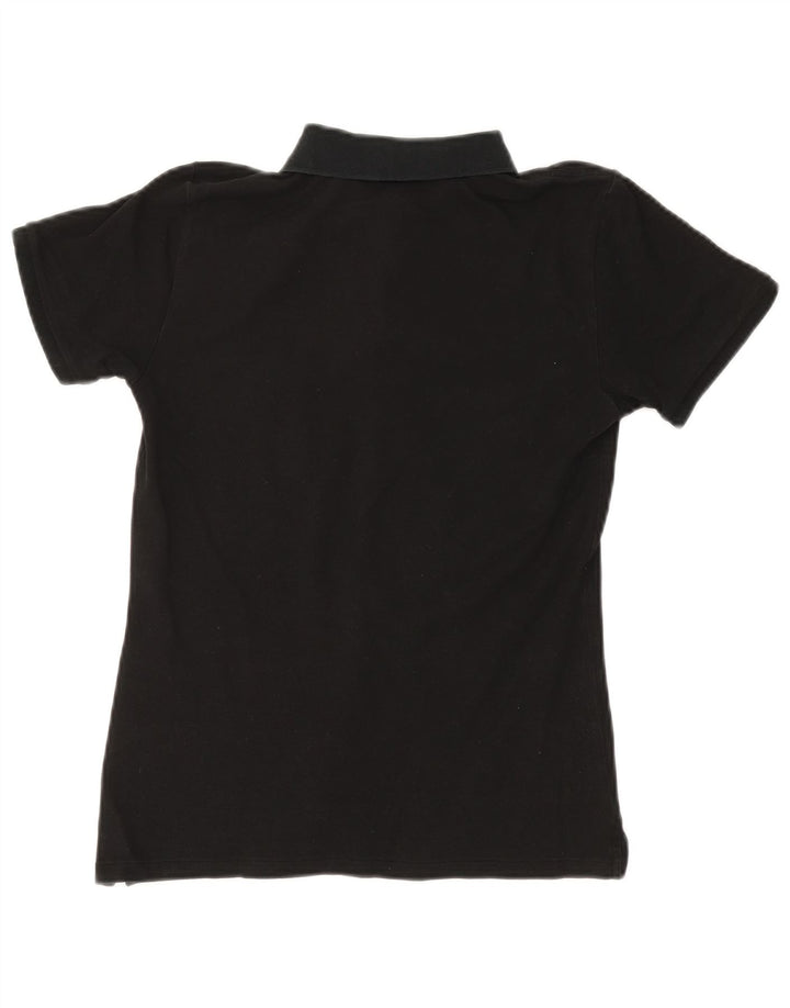 RALPH LAUREN Womens Polo Shirt UK 12 Medium Black Cotton