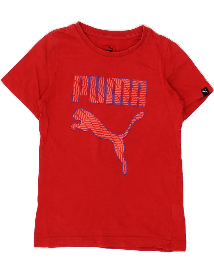 PUMA Boys Graphic T-Shirt Top 7-8 Years Red Cotton Vintage Puma and Second-Hand Puma from Messina Hembry 