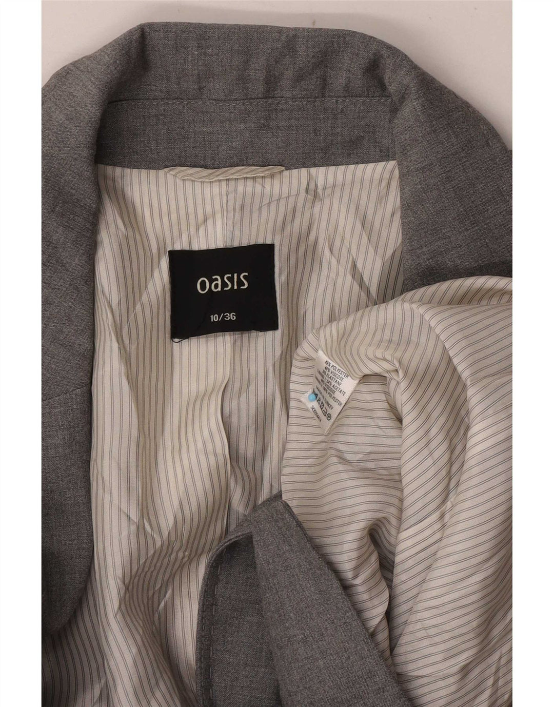 Oasis Womens 1 Button Blazer Jacket UK 10 Small Grey Polyester