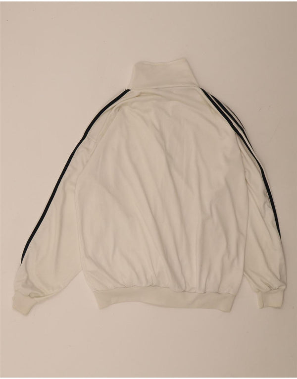 Adidas Mens Tracksuit Top Jacket UK 40/42 Medium White Polyester
