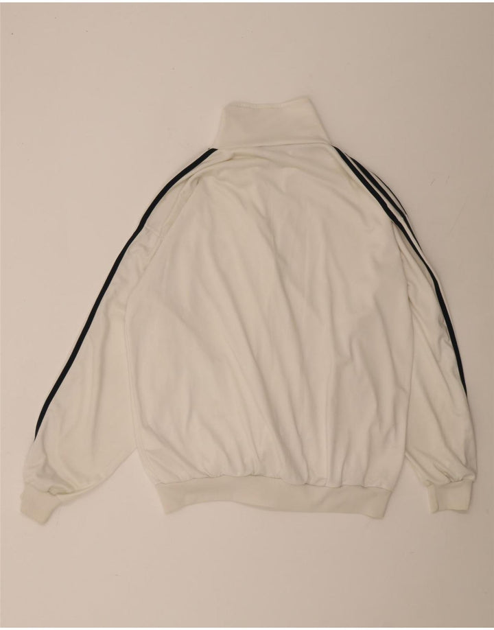 Adidas Mens Tracksuit Top Jacket UK 40/42 Medium White Polyester
