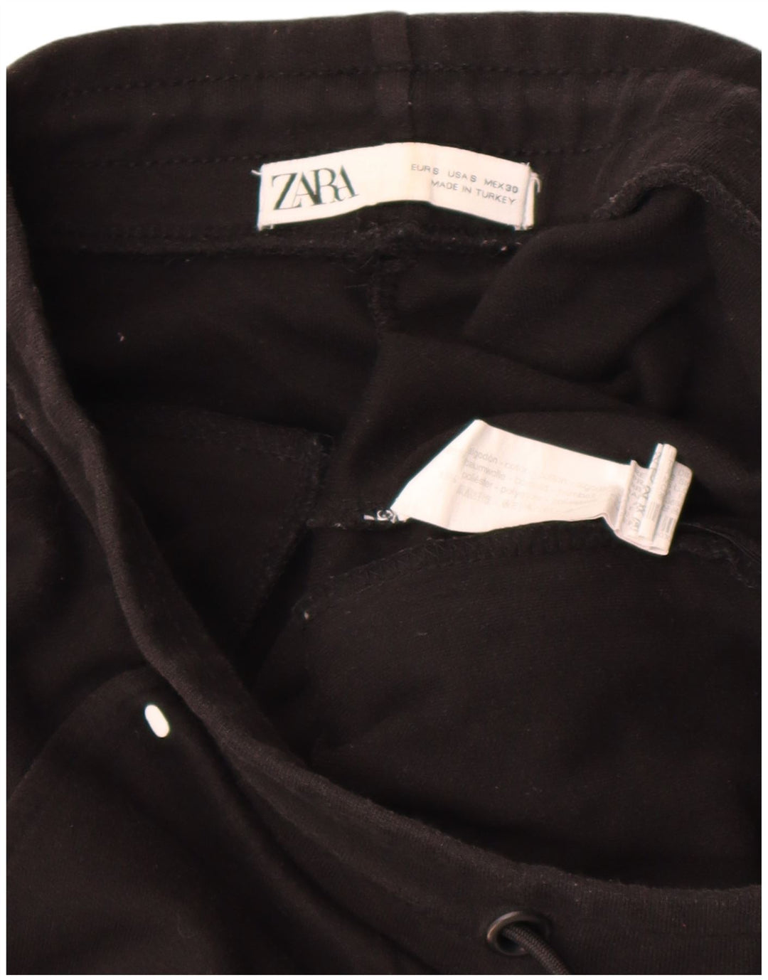Zara Mens Tracksuit Trousers Small Black Cotton