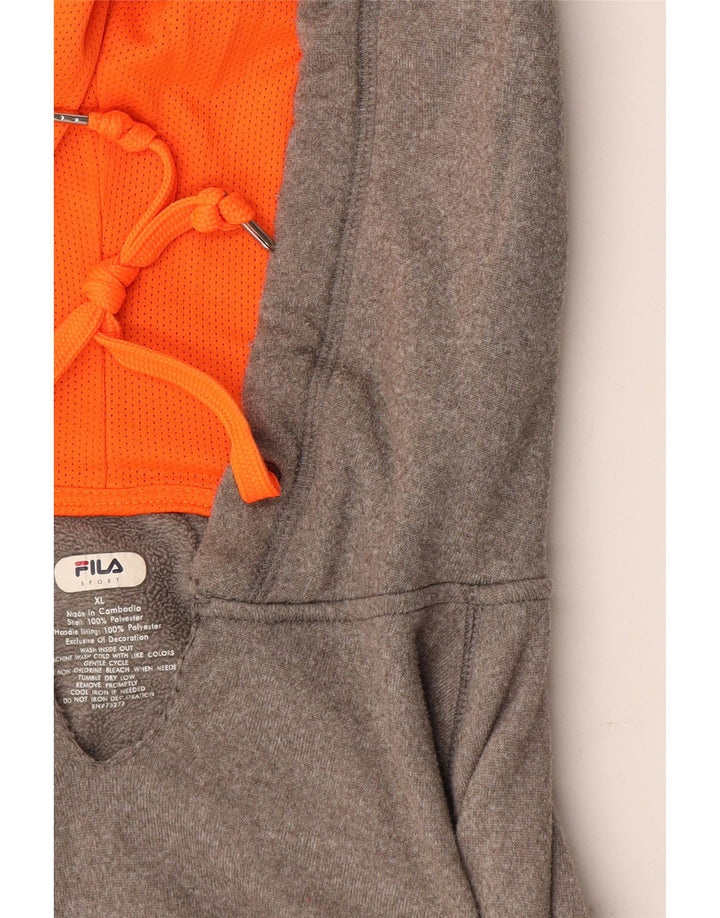 Fila Mens Hoodie Jumper XL Grey Polyester