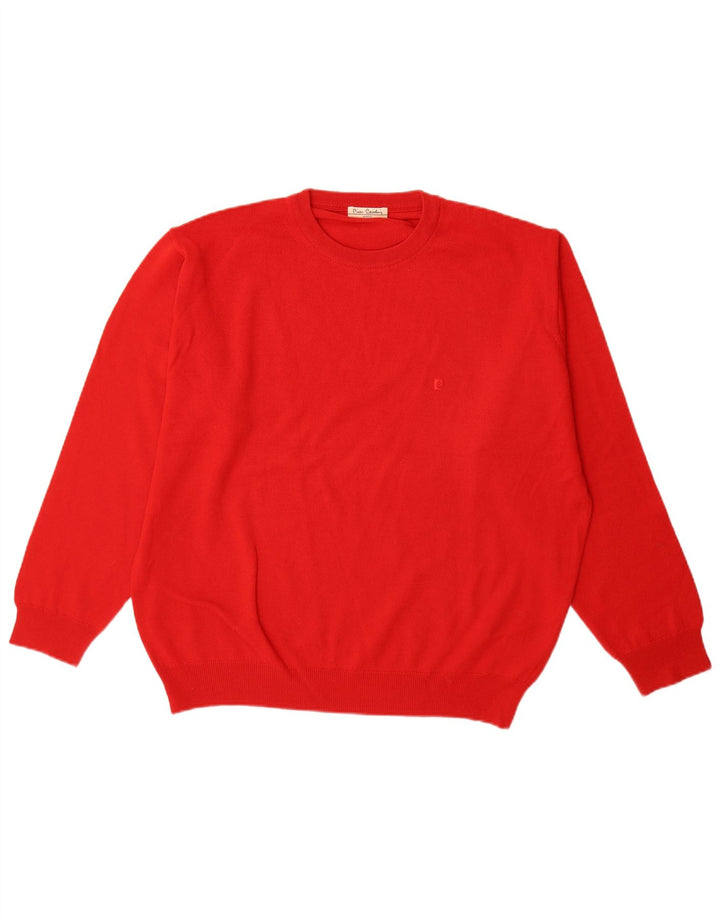 Pierre Cardin Mens Crew Neck Jumper Sweater Large Red Acrylic