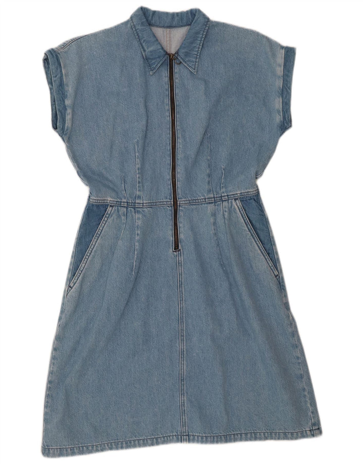 MUSTANG Womens Oversized Denim A-Line Dress EU 36 Small Blue Cotton
