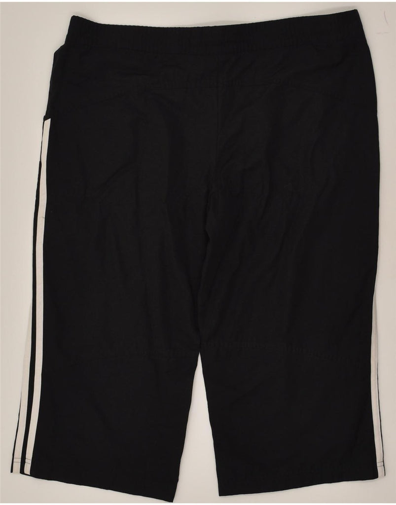 ADIDAS Womens Bermuda Sport Shorts UK 14 Large Black Cotton | Vintage Adidas | Thrift | Second-Hand Adidas | Used Clothing | Messina Hembry 