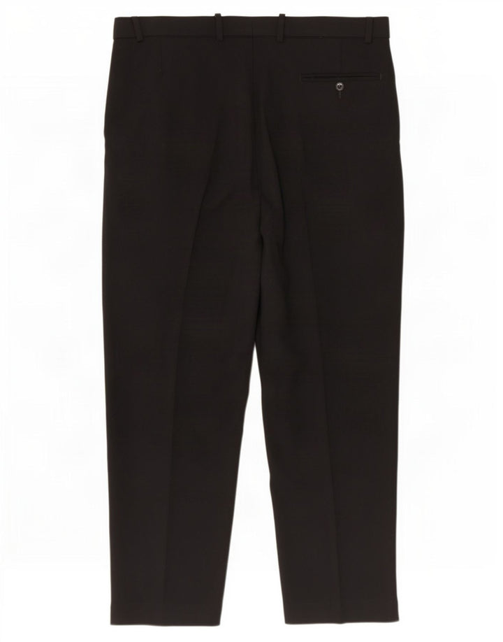 Marks & Spencer Mens Straight Casual Trousers W38 L31 Black Polyester