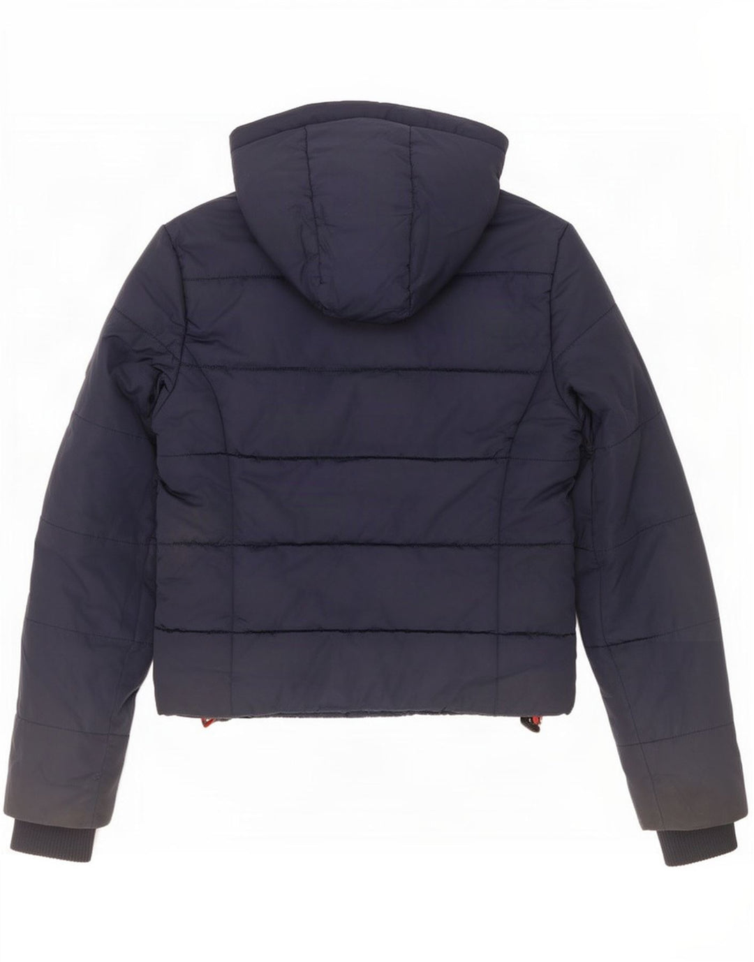 Superdry Womens Hooded Padded Jacket UK 6 XS Navy Blue Polyester