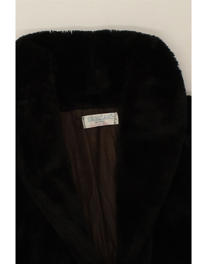 I GABBIANI Womens Faux Fur Jacket UK 14 Medium Black Acrylic | Vintage I Gabbiani | Thrift | Second-Hand I Gabbiani | Used Clothing | Messina Hembry 