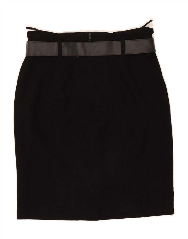 VINTAGE Womens Pencil Skirt UK 12 Medium W28  Black Viscose Vintage Vintage and Second-Hand Vintage from Messina Hembry 