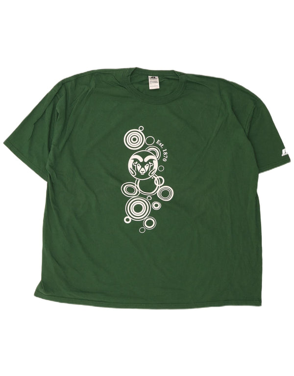 RUSSELL ATHLETIC Mens Graphic T-Shirt Top 3XL Green