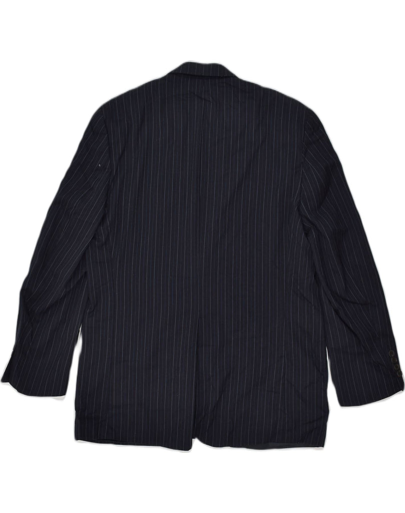 CHAPS Mens Slim 2 Button Blazer Jacket UK 42 XL Navy Blue Striped Wool | Vintage Chaps | Thrift | Second-Hand Chaps | Used Clothing | Messina Hembry 