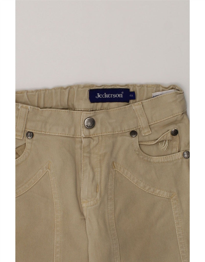 JECKERSON Boys Straight Casual Trousers 3-4 Years W22 L17  Brown Cotton | Vintage Jeckerson | Thrift | Second-Hand Jeckerson | Used Clothing | Messina Hembry 