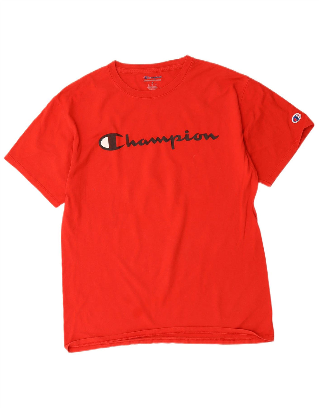 Champion Mens Graphic T-Shirt Top Medium Red Cotton