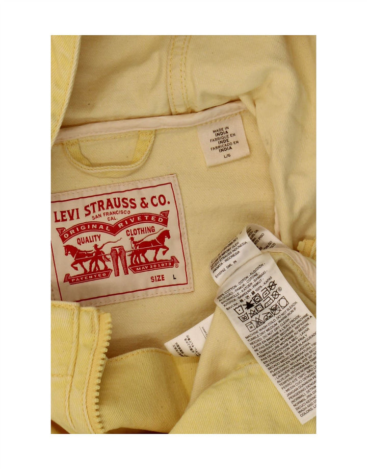 Levi's Mens Hooded Pullover Denim Jacket UK 40 Large Yellow Cotton