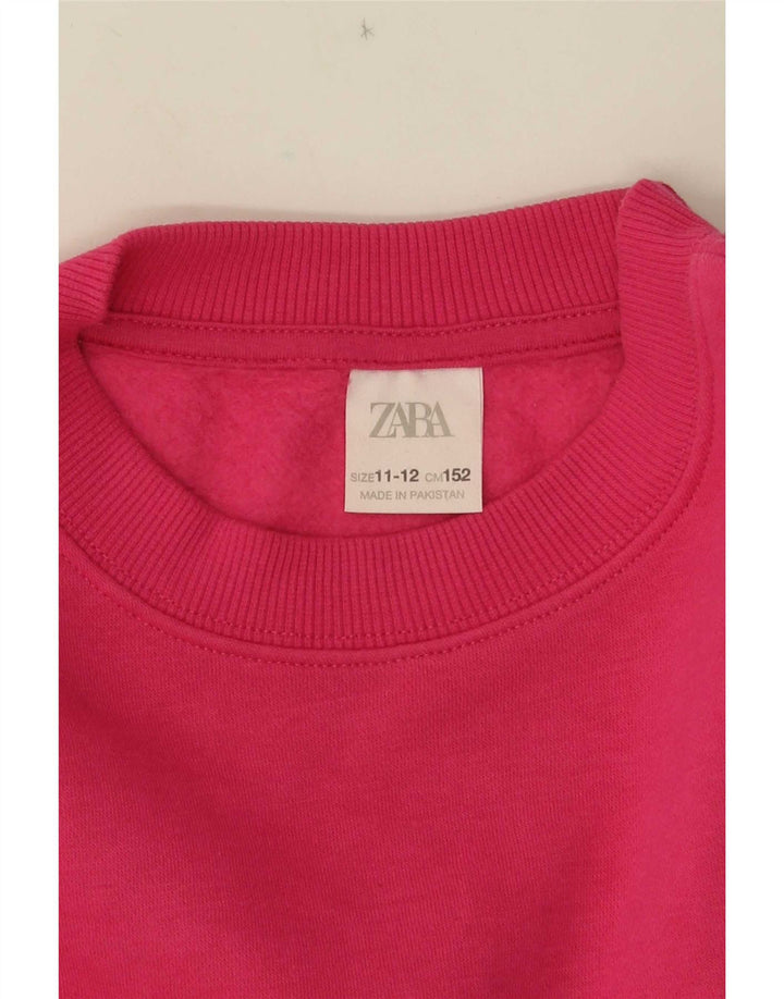 Zara Girls Sweatshirt Jumper 11-12 Years Pink