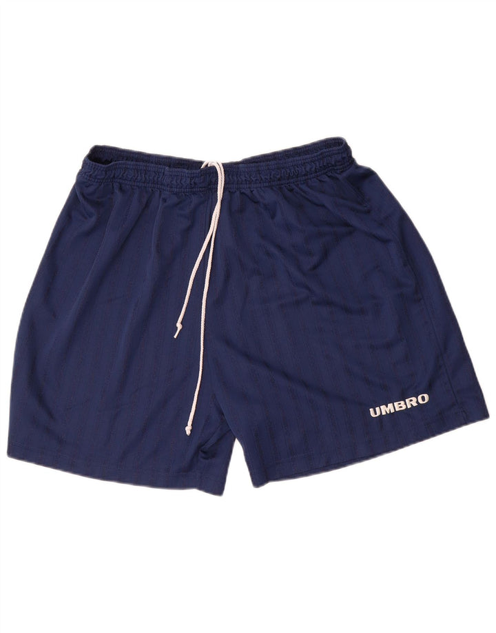 Umbro Mens Sport Shorts XL Navy Blue Pinstripe Polyester