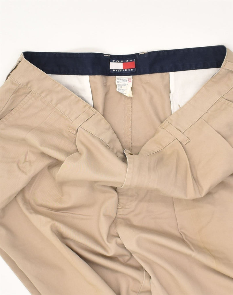 TOMMY HILFIGER Mens Straight Chino Trousers W34 L34  Beige Cotton | Vintage Tommy Hilfiger | Thrift | Second-Hand Tommy Hilfiger | Used Clothing | Messina Hembry 