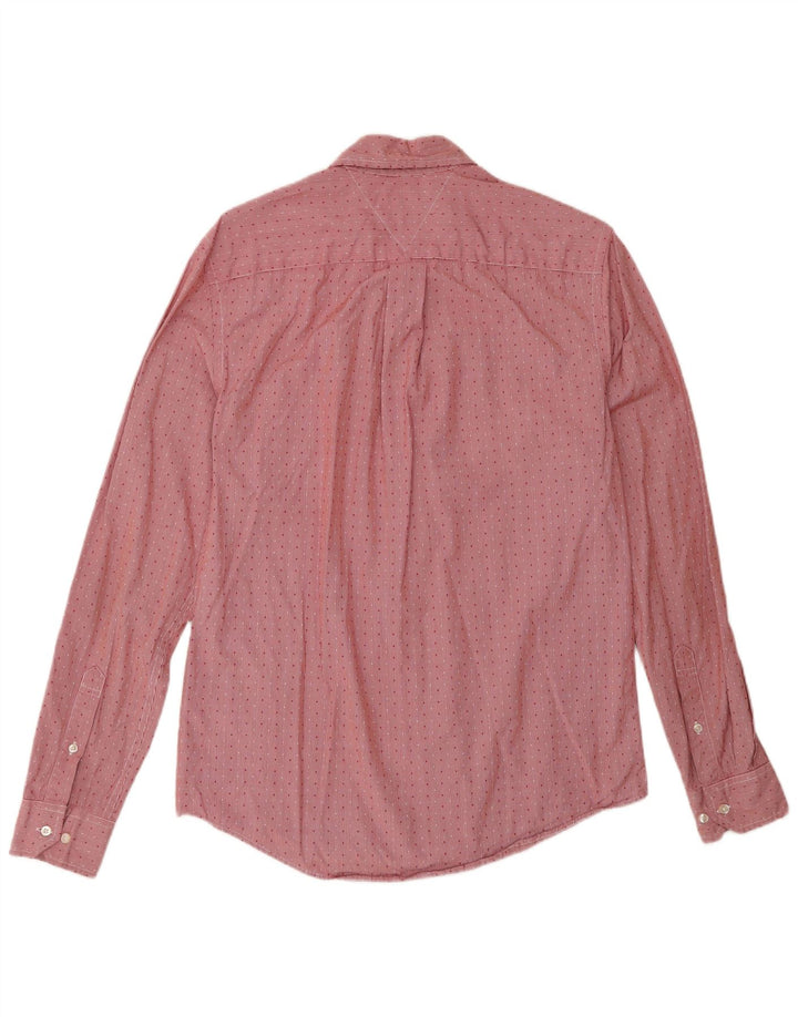 Tommy Hilfiger Mens Custom Fit Shirt Small Red Spotted Cotton