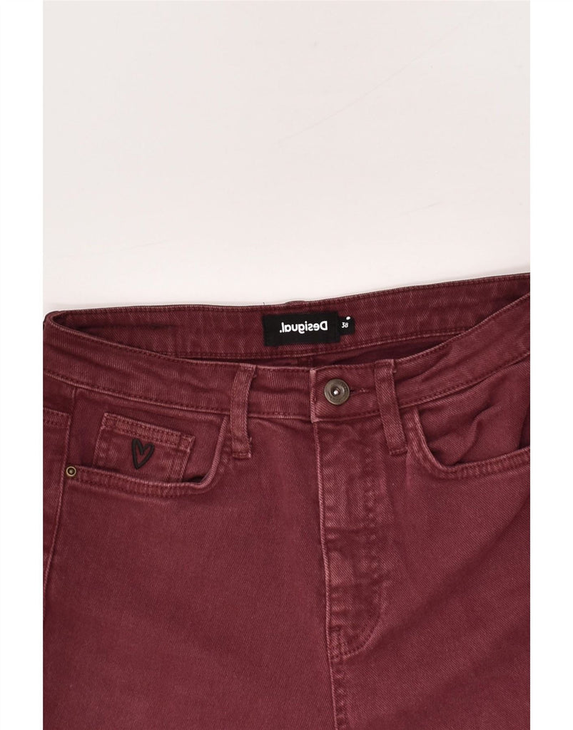 DESIGUAL Womens Straight Jeans EU 38 Medium W30 L26 Maroon Cotton Vintage Desigual and Second-Hand Desigual from Messina Hembry 