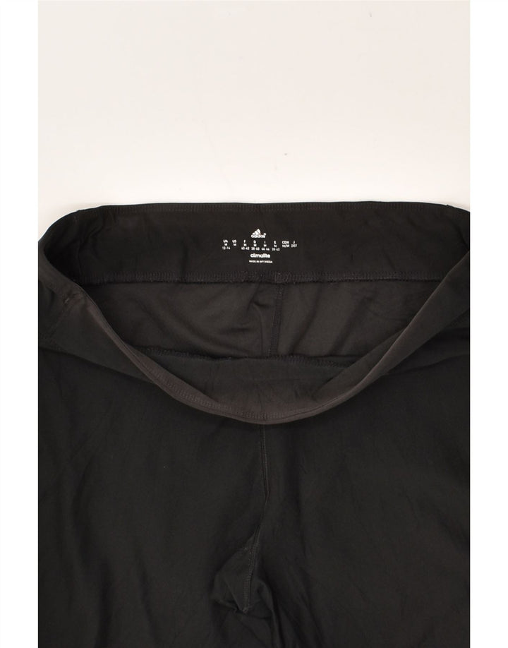 ADIDAS Womens Capri Leggings UK 12-14 Medium Black Polyester | Vintage Adidas | Thrift | Second-Hand Adidas | Used Clothing | Messina Hembry 
