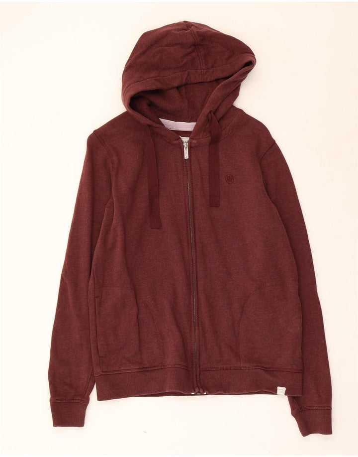 FAT FACE Womens Zip Hoodie Sweater UK 10 Small Maroon