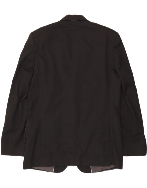 Marks & Spencer Mens Long 2 Button Blazer Jacket UK 42 Large Black