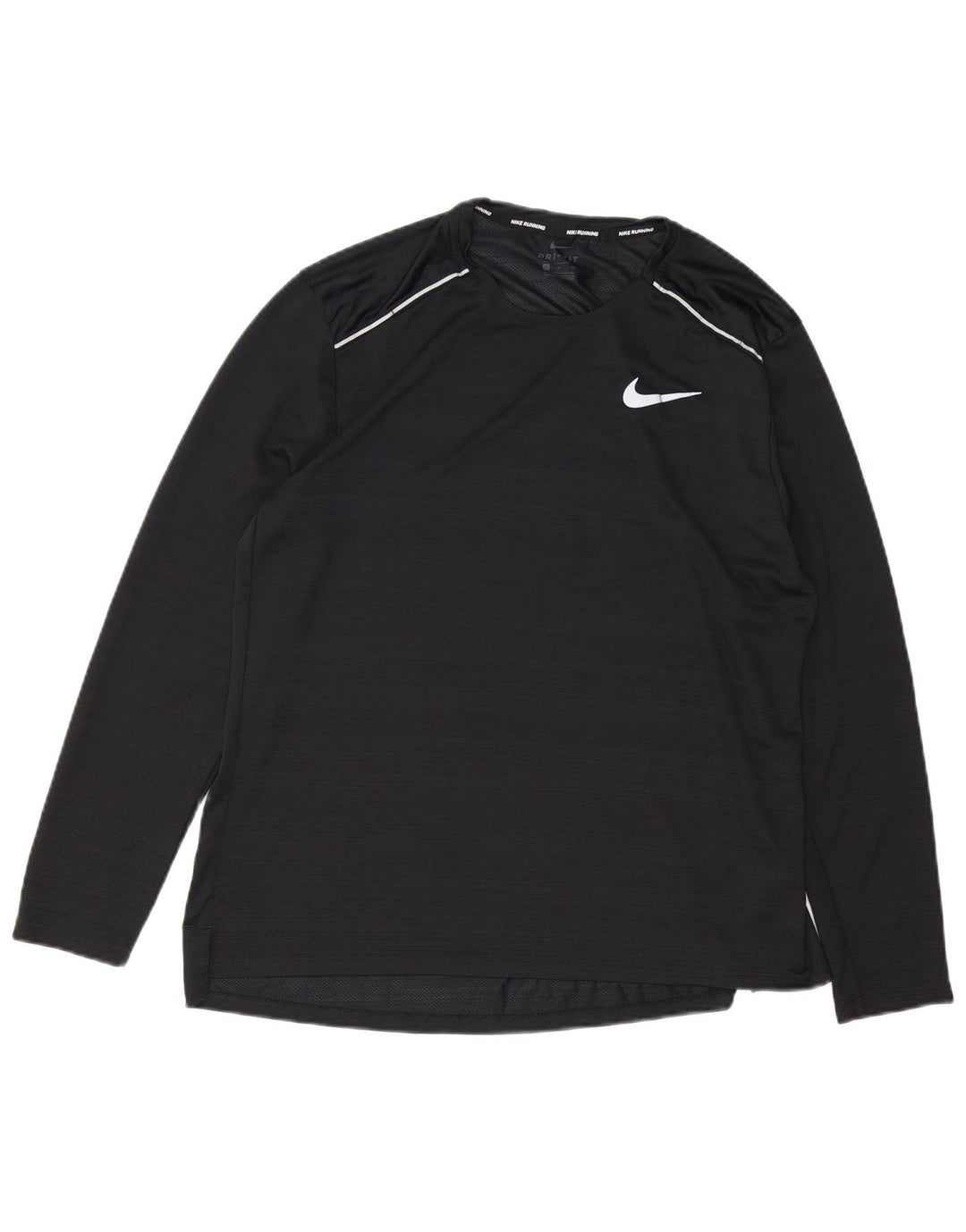 Nike Mens Dri Fit Top Long Sleeve XL Black Polyester