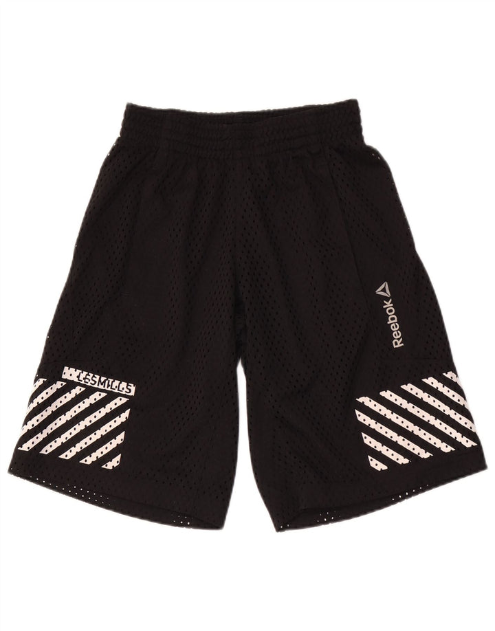 REEBOK Mens Sport Shorts XS  Black Striped