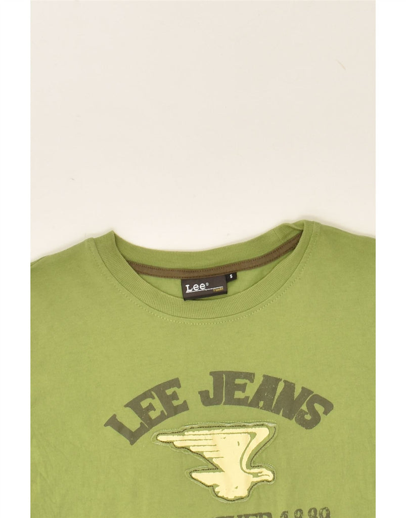 LEE Womens Graphic T-Shirt Top UK 10 Small Green Cotton | Vintage Lee | Thrift | Second-Hand Lee | Used Clothing | Messina Hembry 