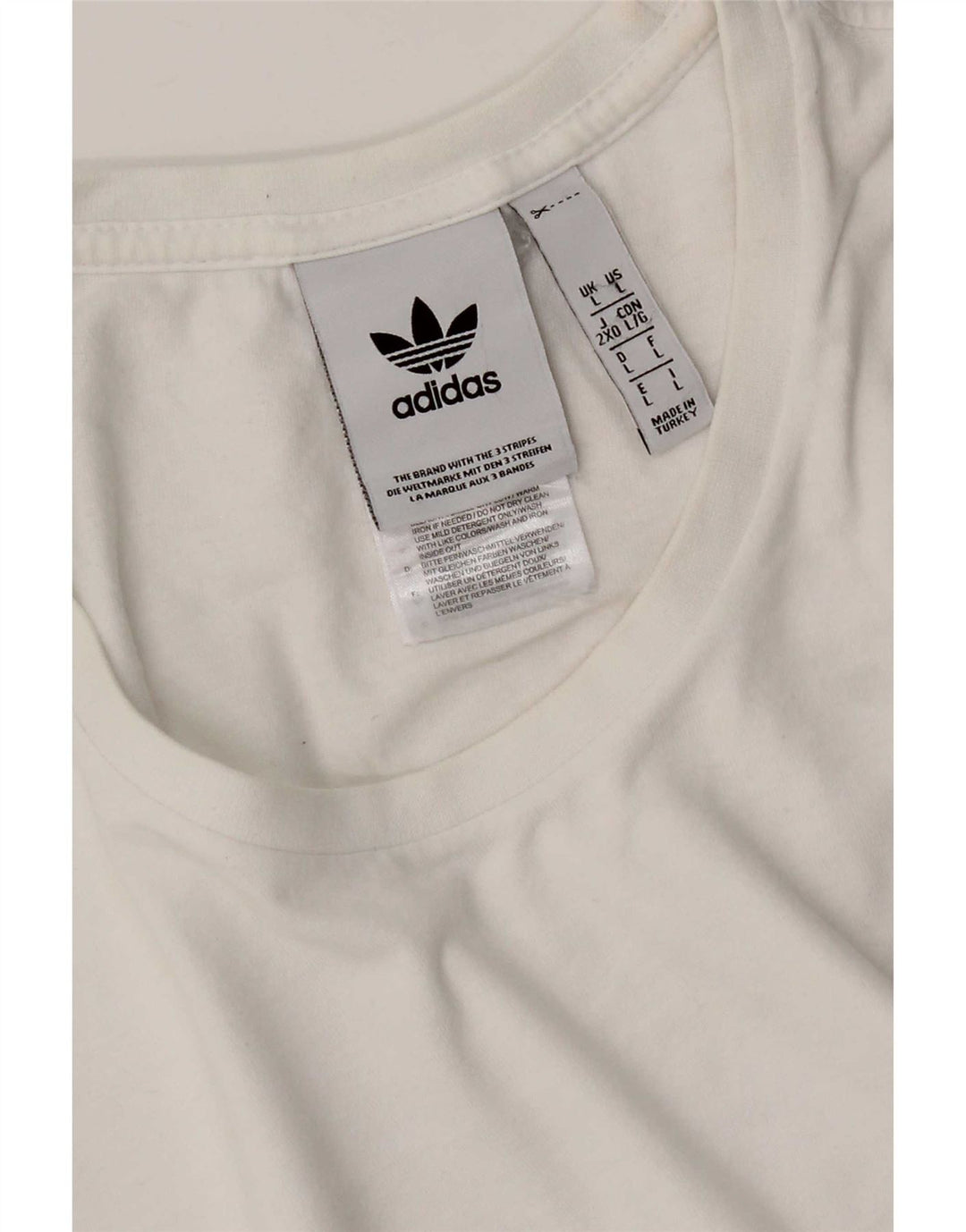 Adidas Mens T-Shirt Top Large White Cotton