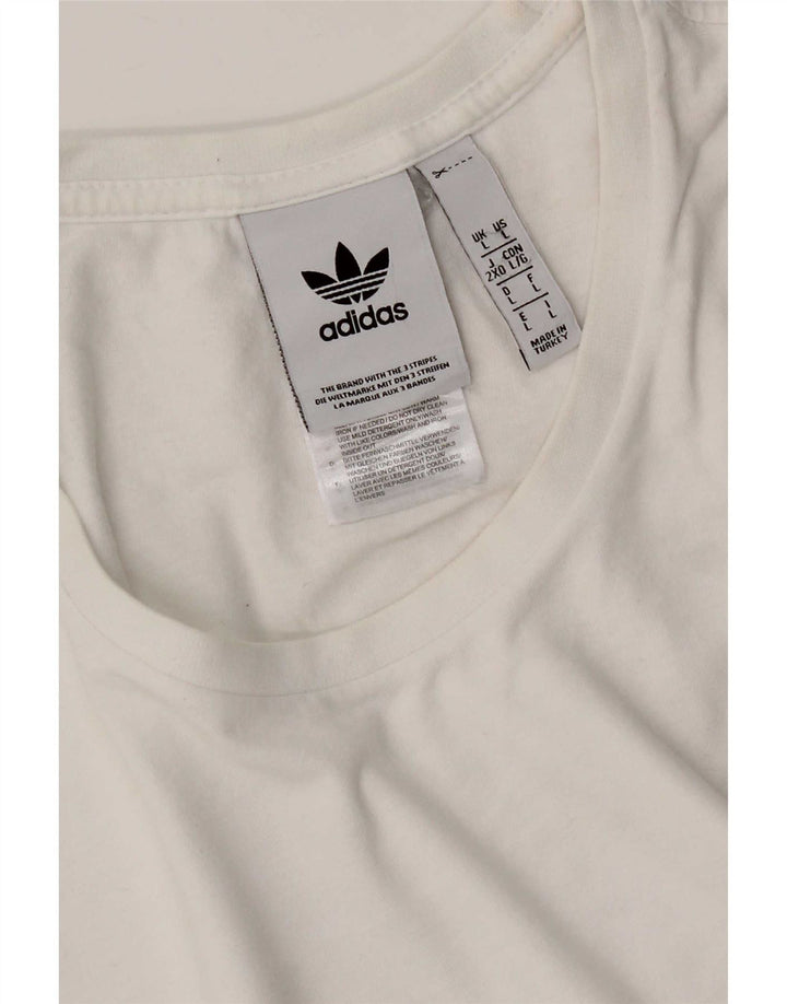 Adidas Mens T-Shirt Top Large White Cotton