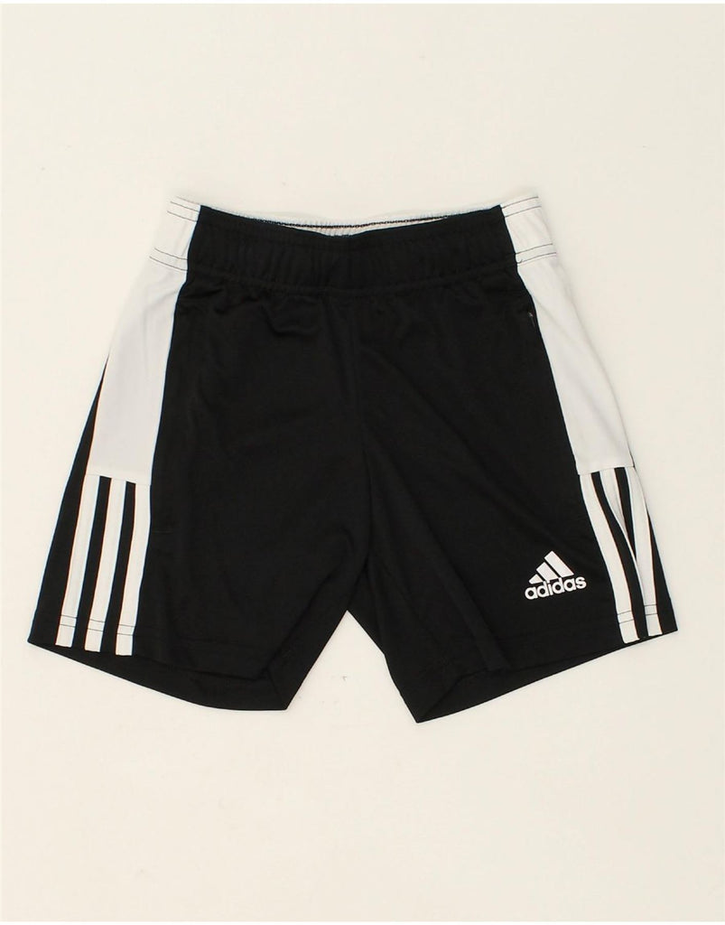 ADIDAS Boys Aeroready Sport Shorts 7-8 Years Black Colourblock Polyester | Vintage Adidas | Thrift | Second-Hand Adidas | Used Clothing | Messina Hembry 