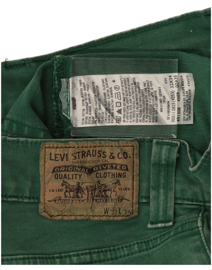 LEVI'S Mens 511 Joggers Slim Jeans W32 L29  Green Cotton