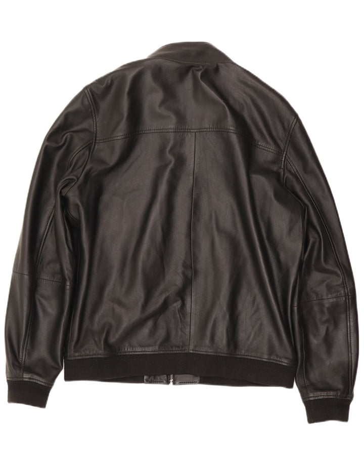 Ted Baker Mens Leather Jacket Size 5 Large Black