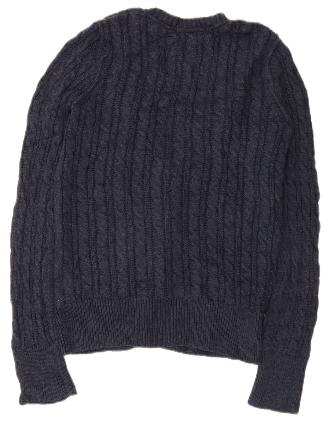 Eddie Bauer Womens Cardigan Sweater UK 12 Medium Navy Blue Cotton