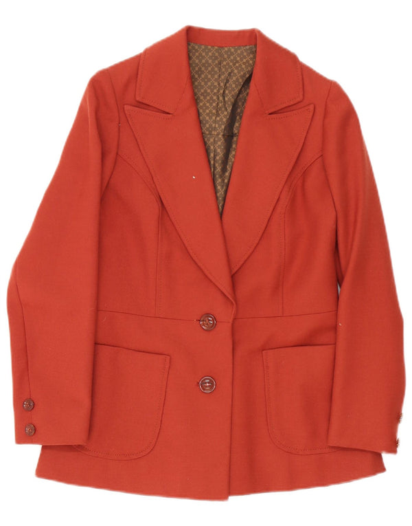Vintage Womens 2 Button Blazer Jacket UK 10 Small Red