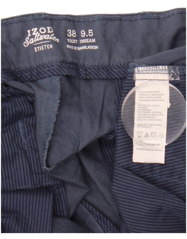 IZOD Mens Salt Water Abstract Pattern Chino Shorts W38 XL  Navy Blue