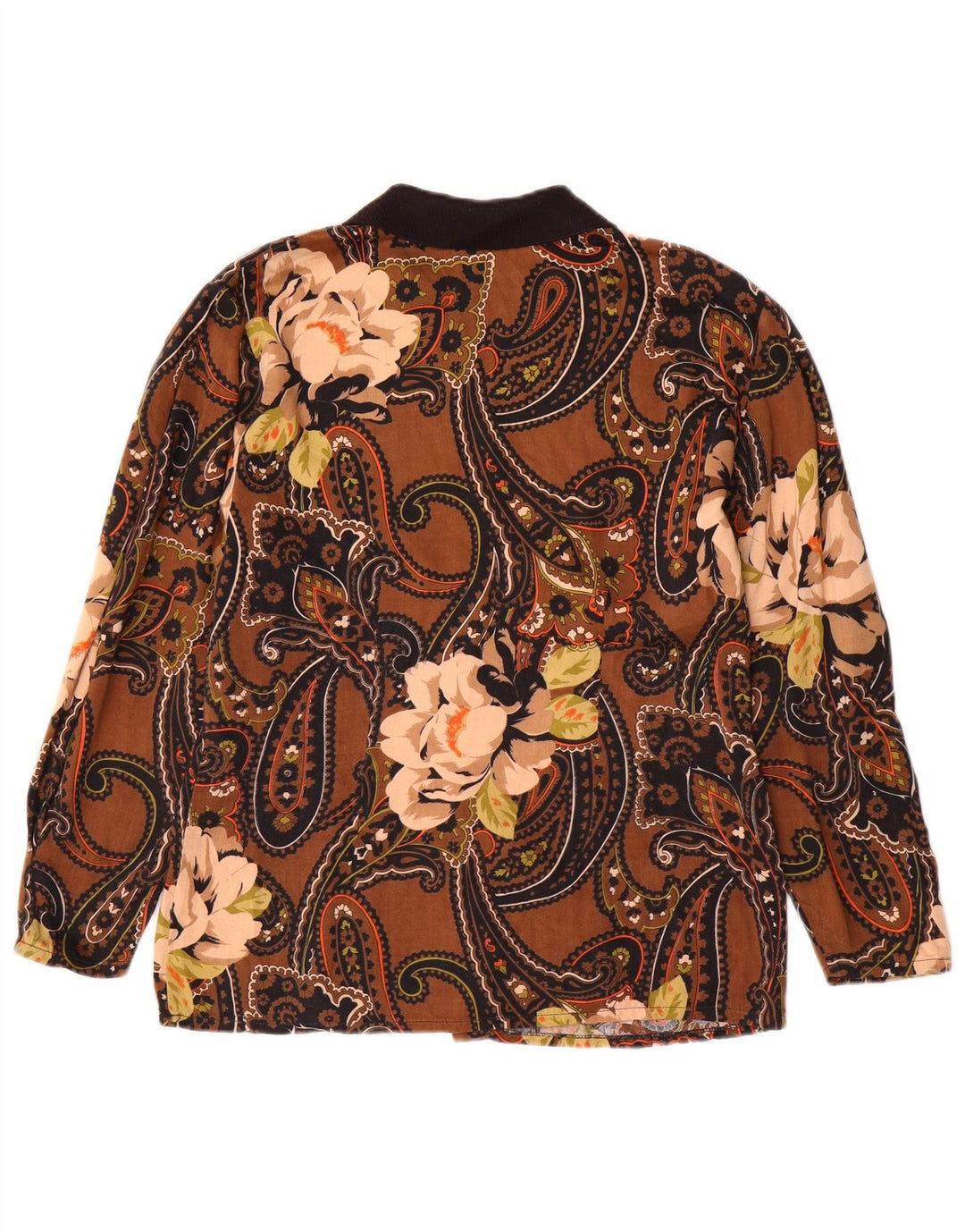 VINTAGE Womens Shirt UK 14 Medium Brown Paisley