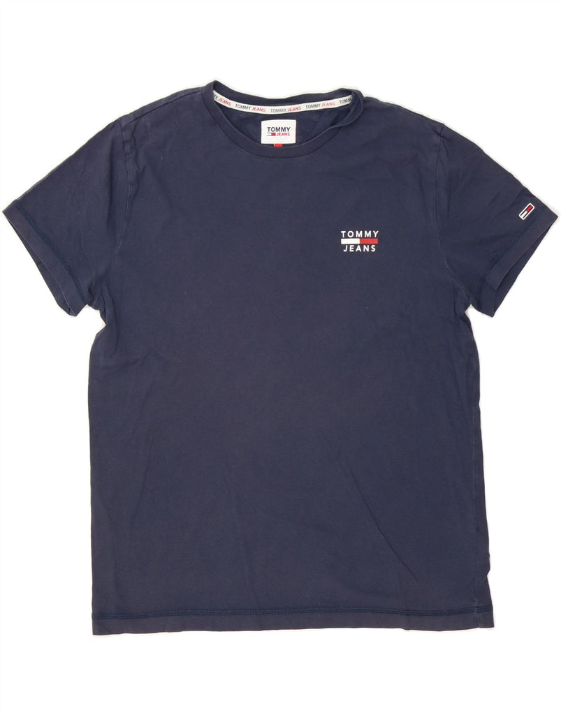 TOMMY HILFIGER Mens T-Shirt Top Large Navy Blue Cotton Vintage Tommy Hilfiger and Second-Hand Tommy Hilfiger from Messina Hembry 