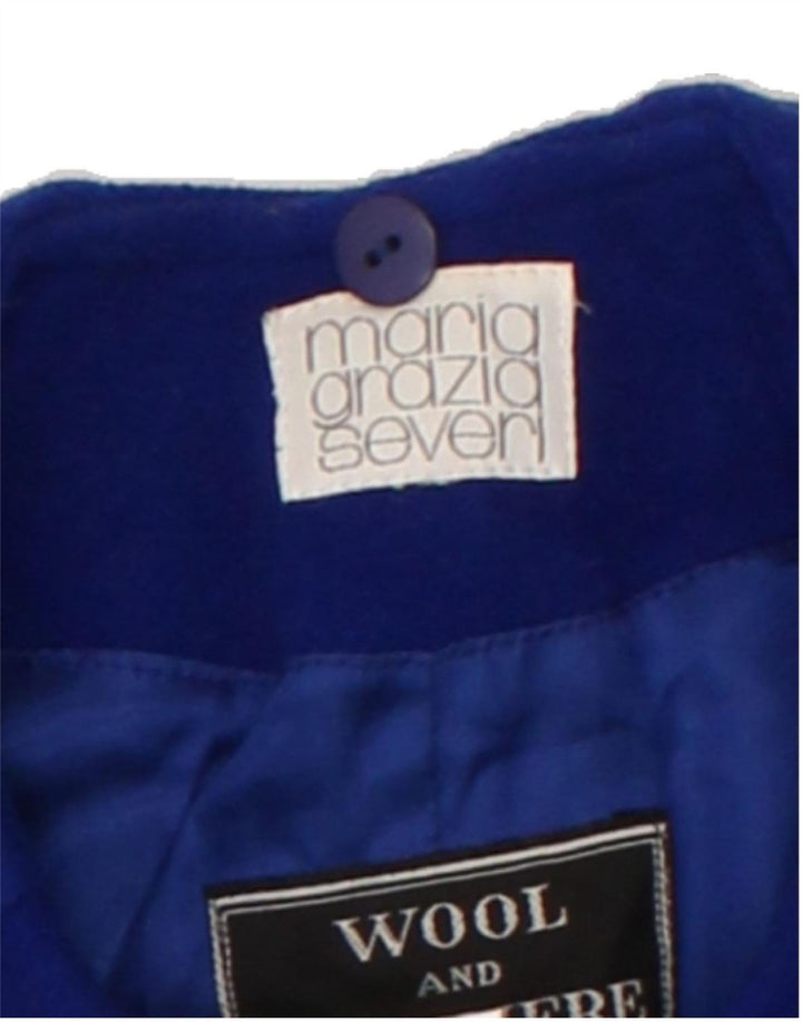 MARIA GRAZIA SEVERI Womens Overcoat UK 14 Large Blue Wool Vintage Maria Grazia Severi and Second-Hand Maria Grazia Severi from Messina Hembry 