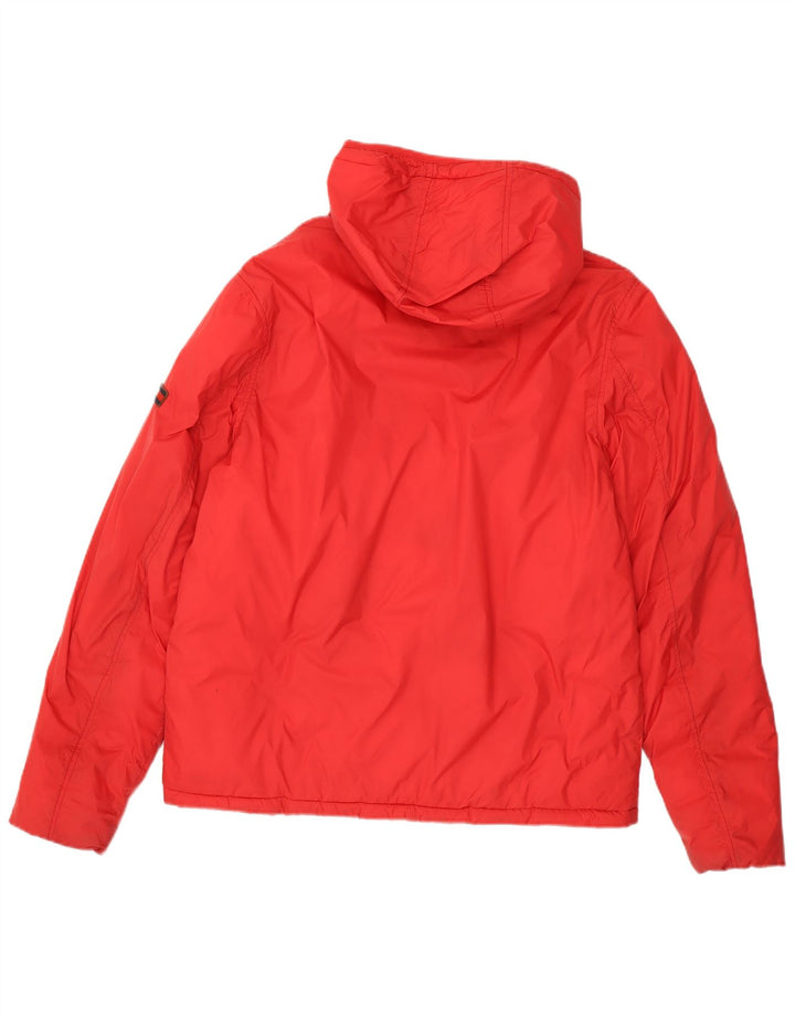 Tommy Hilfiger Mens Hooded Padded Jacket UK 40 Large Red Nylon