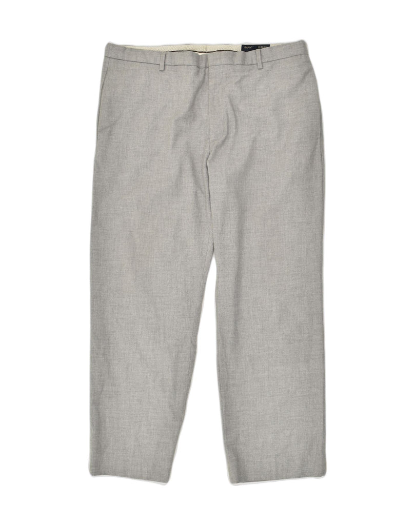 BANANA REPUBLIC Mens Straight Casual Trousers W38 L30 Grey Polyester | Vintage Banana Republic | Thrift | Second-Hand Banana Republic | Used Clothing | Messina Hembry 