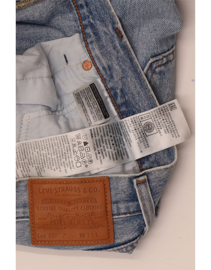 LEVI'S Mens 551 Straight Jeans W33 L27 Blue Cotton