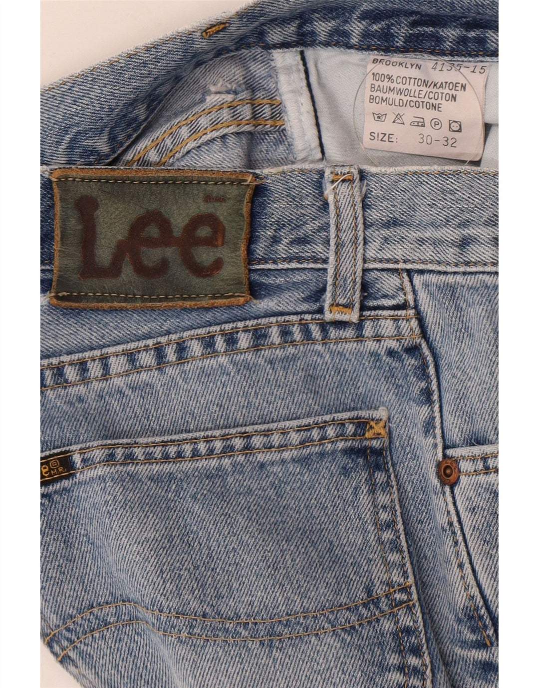 Lee Mens Brooklyn Straight Jeans W30 L32 Blue Cotton