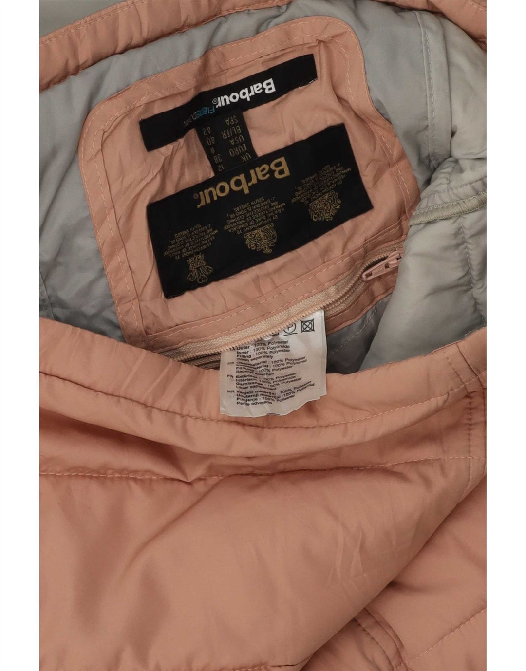 Barbour Womens Hooded Padded Gilet UK 12 Medium Pink Polyester