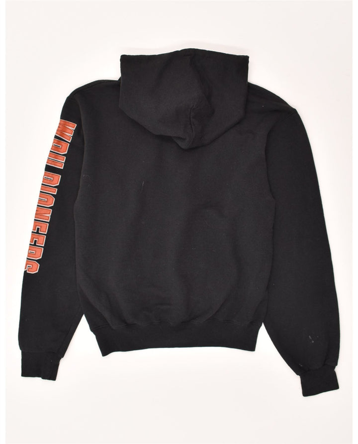 CHAMPION Mens Graphic Hoodie Jumper Small Black Cotton Vintage Champion and Second-Hand Champion from Messina Hembry 